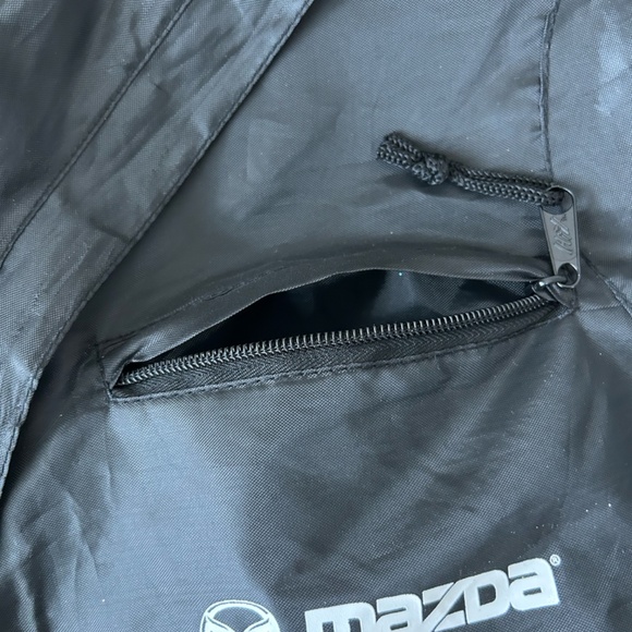 Crossbody Bag Backpack Over The Shoulder Sack Mazda Logo Black White Zipper - Picture 7 of 9
